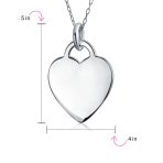 Personalized Engraving X Small Blank Heart Shape Pendant Necklace Sterling Silver - Image 4