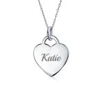 Personalized Engraving X Small Blank Heart Shape Pendant Necklace Sterling Silver - Image 5