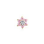 Tiny Flower Screwback CZ Stud Helix Lobe Cartilage 1 Piece Earring 14K Real Gold 4MM - Image 6