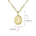 Tiny Petite Religious Cross Pendant Necklace 14K Gold Plated Silver Chain - Image 4