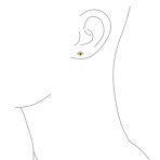 Unisex 10K Gold Blue CZ Evil Eye Stud Earrings for Ear Lobe Cartilage Protection - Image 3