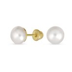 4-Row Freshwater Cultured Pearl Choker & 10K Gold Button Stud Earrings Set - Image 5