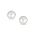Tiny 10K Gold Freshwater Cultured Button Pearl Stud Earrings June Birthstone - Image 3