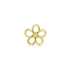 Tiny Petite 14K Yellow Gold Daisy Flower Cartilage Ear Lobe Stud Earring Secure Clutch Screw back - Image 2