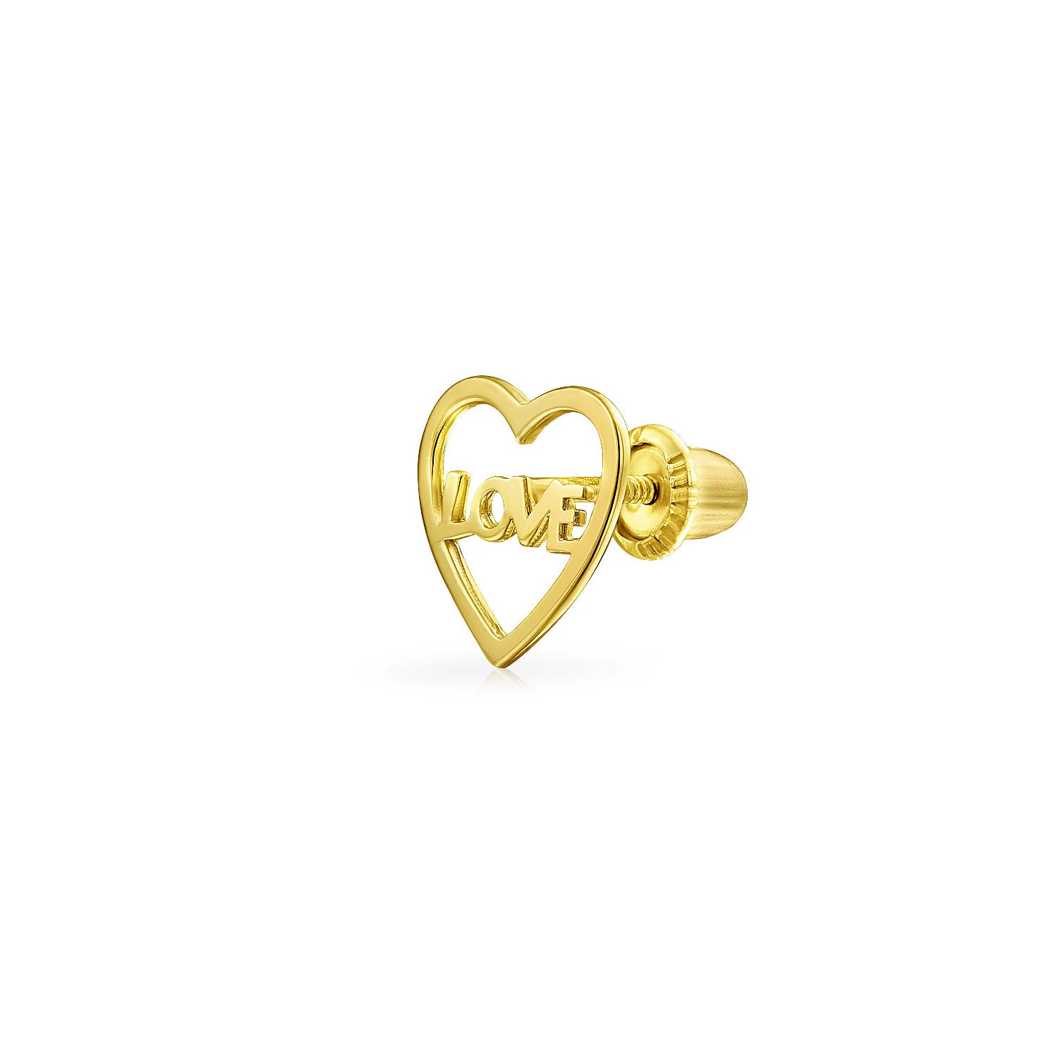 tiny_minimalist_real_14k_gold_gio-fe2218-1p-az_1 Petite Minimalist 14K Gold Cartilage Ear Heart Stud Earring Symbol of Love - Image 1