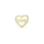 Petite Minimalist 14K Gold Cartilage Ear Heart Stud Earring Symbol of Love - Image 2