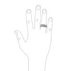 Wide CZ Channel Set Titanium Wedding Band Ring for Men Silver Tone Titanium - Image 2