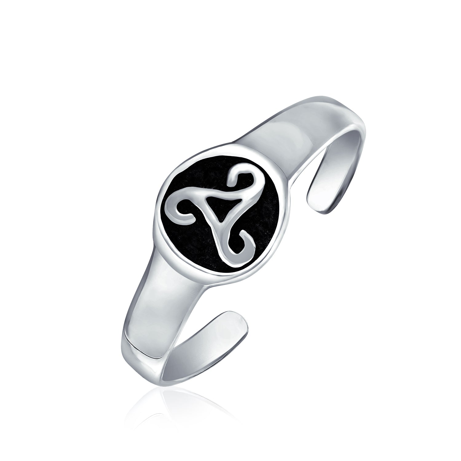 toe-ring-celtic-silver-circle_pmr-r11087-az_1 Celtic Trinity Knot Toe Ring Oxidized Sterling Silver Pinky Midi Design - Image 1