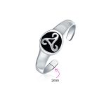 Set of 2 BFF Celtic Claddagh Heart & Trinity Knot  Midi Toe Ring Sterling Silver - Image 3