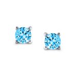 Set of 3 Tiny Blue Red Pink CZ Stud Earrings Gold Plated Sterling Silver - Image 7