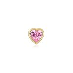 Tiny Cubic Zirconia Heart Cartilage Ear Stud 14K Gold Simulated Birthstone 4MM - Image 8
