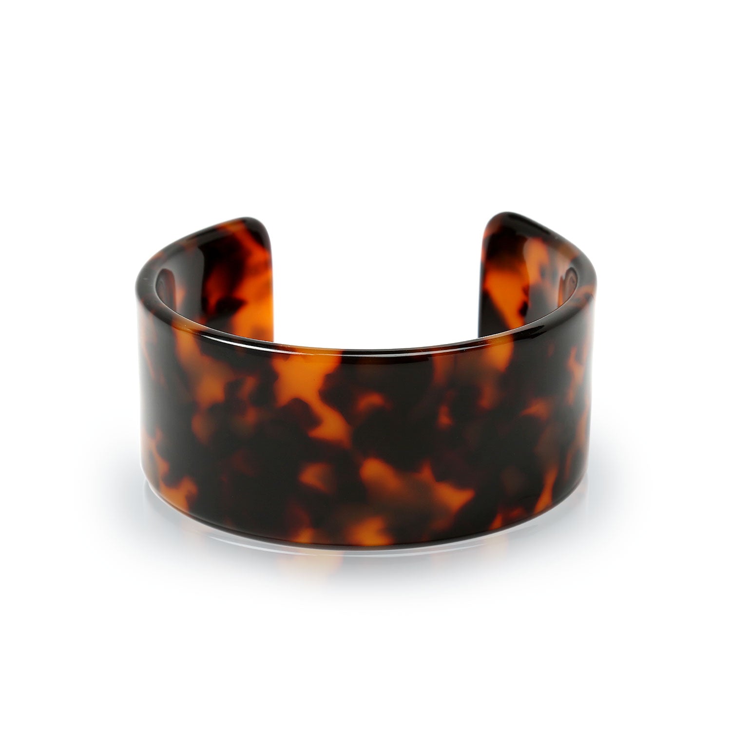 tortoise-shell-cuff-bracelet-brown_bangle-bracelet-brown-3mm_cdl-csb9081-az_2 Fashion Statement Brown Golden Acrylic Marbled Tortoise Shell Wide Cuff Bangle - Image 1
