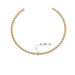 Rope Cable Twist Choker Necklace 14K Yellow Gold Plated - Image 4
