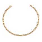 Rope Cable Twist Choker Necklace 14K Yellow Gold Plated