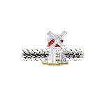 Travel Landmark Dutch Windmill Enamel Charm Bead .925 Sterling Silver for Bracelet - Image 3