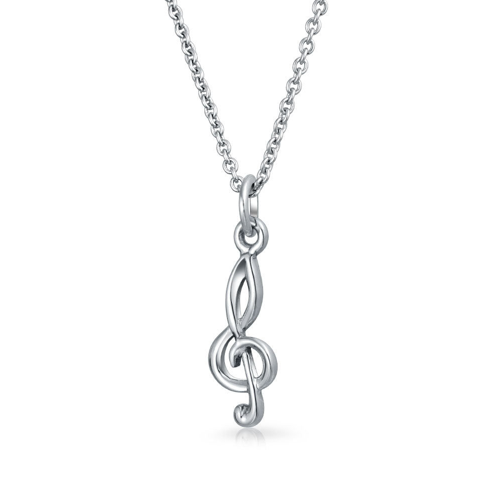 treble-clef-music-note-necklace_pmr-n10554 Sterling Silver Treble Clef Pendant Necklace for Music Teachers and Students - Image 1