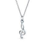Sterling Silver Treble Clef Pendant Necklace for Music Teachers and Students - Image 2