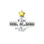 TwoTone 14K Plated Christmas Charm Bead for Bracelets Shining Star Design - Image 2