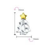 TwoTone 14K Plated Christmas Charm Bead for Bracelets Shining Star Design - Image 3