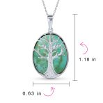 Lapis Turquoise Abalone Tree of Life Pendant Necklace in Sterling Silver - Image 13