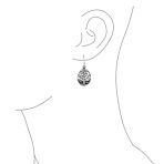 Small Round Circle Family Tree Dangle Earrings  Sterling Silver Nature - Image 3
