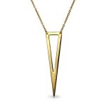 Minimalist Triangle Geometric Pendant Necklace in Sterling Silver