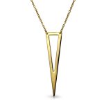 Minimalist Triangle Geometric Pendant Necklace in Sterling Silver