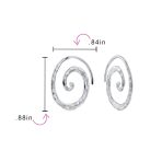 Boho Geometric Hoop Huggie Earrings 14K Gold Plated Sterling Silver Spiral Design - Image 7