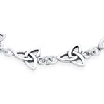 Spiritual Chain Link Bracelet Celtic Triquetra Trinity Sterling Silver Jewelry - Image 2