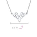 Good Luck Heart Trinity Irish Love Knot Collar Necklace Sterling Silver Medium - Image 3