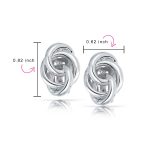 Classic Interlocking Love Knot Clip On Earrings Non Pierced Ears Gold Silver Plated - Image 9