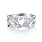 Friendship Ring Open Heart Huggies & Kisses XO Eternity Band - Image 2