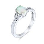 BFF Triquetra Celtic Love Knot Oval Opal Ring Promise .925 Sterling Silver - Image 3