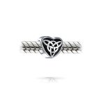 Set of 2 BFF Celtic Claddagh Irish Infinity Love Knot Heart Charm Bead Oxidized - Image 6