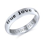 Purity Promise Ring Band True Love Waits Mantra Words .925 Sterling Silver - Image 3