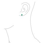 Onyx Turquoise Bezel Set Dome Button Oval Stud Earrings Gold Plated Sterling Silver - Image 9