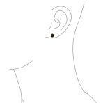 Onyx Turquoise Bezel Set Dome Button Oval Stud Earrings Gold Plated Sterling Silver - Image 8