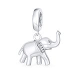 Trunk Up Elephant Dangle Charm Bead Sterling Silver for European Bracelet - Image 2