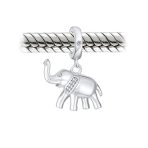 Trunk Up Elephant Dangle Charm Bead Sterling Silver for European Bracelet - Image 3