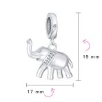 Trunk Up Elephant Dangle Charm Bead Sterling Silver for European Bracelet - Image 4