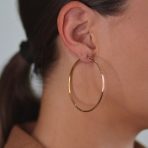 Timeless Minimalist Hoop Huggie Earrings Gold Plated 2-3mm Various Sizes - Image 10