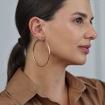 Timeless Minimalist Hoop Huggie Earrings Gold Plated 2-3mm Various Sizes - Image 11