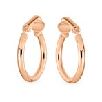 Classic Tube Lightweight Clip On Hoop Earrings Non Pierced Sterling Silver .75 Inch Dia - Image 6