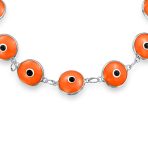 Good Luck Amulet Turkish Translucent Green Glass Evil Eye Bracelet .925 Sterling Silver 7.5 Inch - Image 45