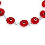 Good Luck Amulet Turkish Translucent Green Glass Evil Eye Bracelet .925 Sterling Silver 7.5 Inch - Image 52