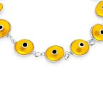 Good Luck Amulet Turkish Translucent Green Glass Evil Eye Bracelet .925 Sterling Silver 7.5 Inch - Image 51