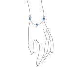 Turkish Protection Blue Evil Eye Multi Charms Bracelet with Greek Motif .925 Sterling Silver 7.5" - Image 3