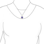 Spiritual Protection Amulet Round Circle Moving Floating Blue Evil Eye Filigree Charm Pendant Necklace Sterling Silver - Image 4