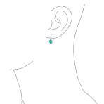 Quartz Onyx Turquoise Milgrain Cable Edge Oval Drop Earrings Sterling Silver - Image 9