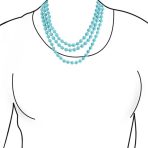 Classic Western Hand Knotted 10MM Bead 70" Long Blue Turquoise Strand Necklace - Image 4